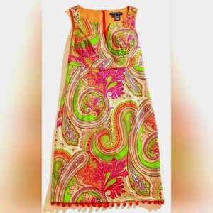 Orange Paisley Etcetera dress. Size 6.